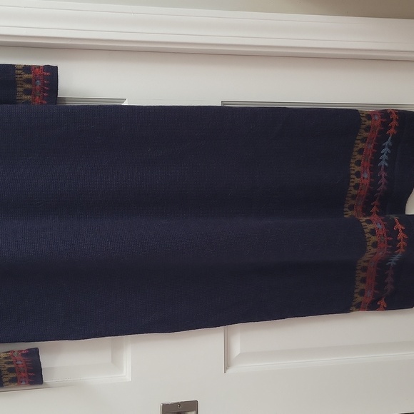 Peruvian Connection Navy and Red Long Sleeve Dress. Size XL - Picture 10 of 12